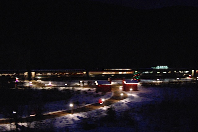 polar express train in dark
