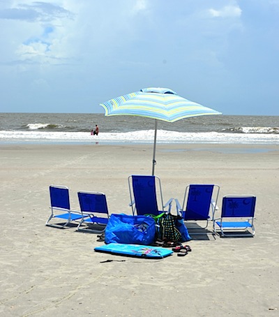 a beach set up